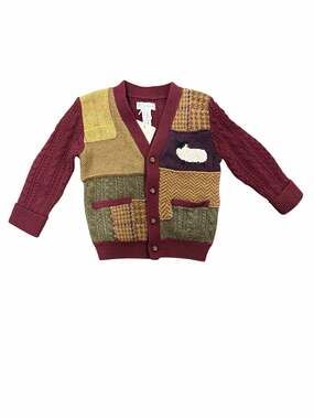 Ralph Lauren Baby Patchwork Sheep Cardigan Sweater NWT 18-24M Wool Blend Heritag